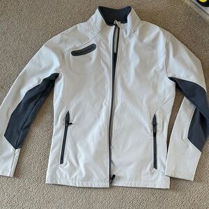 Women’s Lightweight White Softshell Jacket with Contrast Panels-Stahl Peterbilt